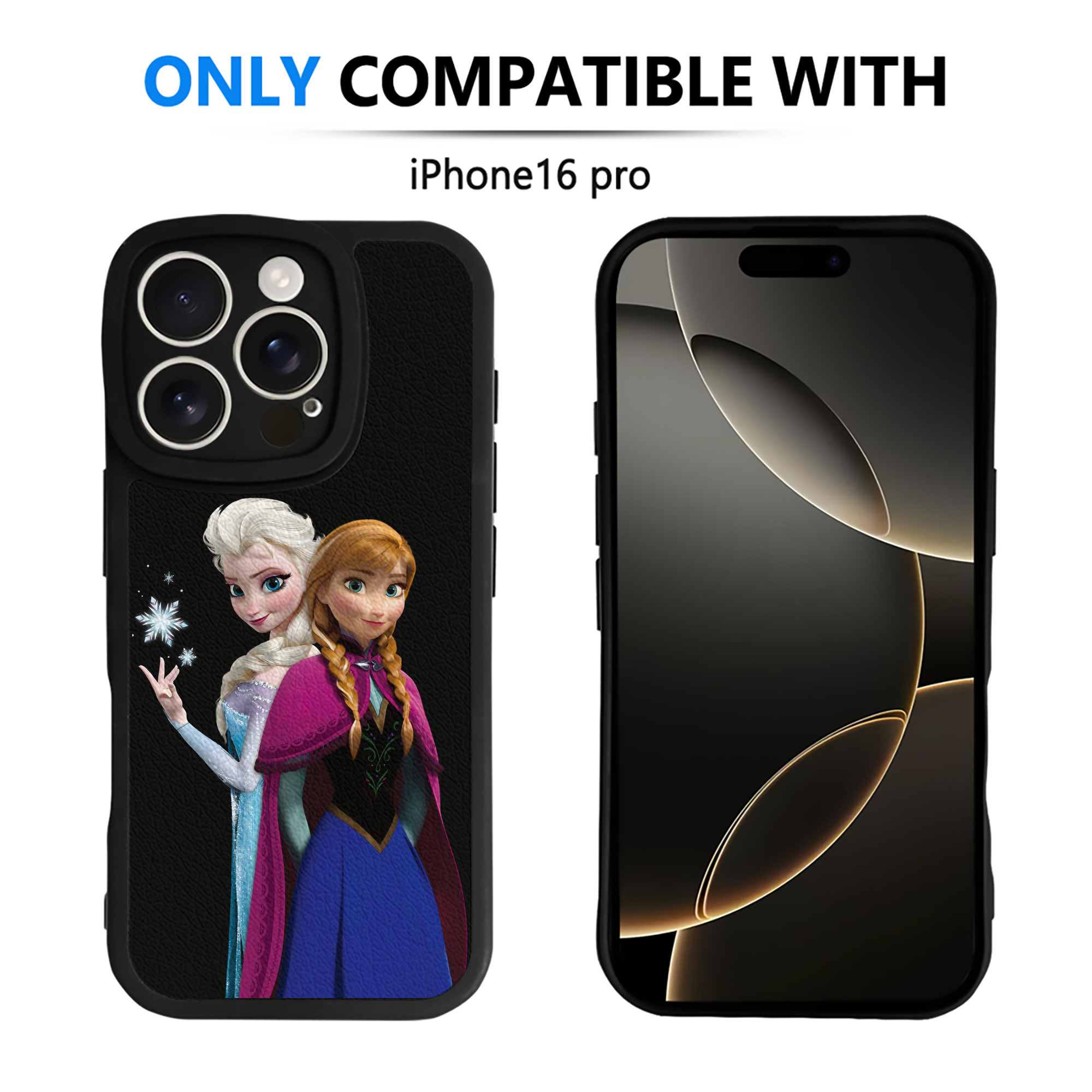 （画像用） アナと雪の女王 アンナ エルサ Frozen Anna Elsa 【iPhone 16シリーズ対応】シリコンスマホケース（レザー調） 材質：シリコン